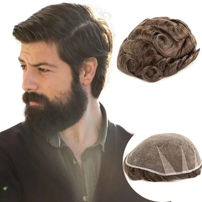 Human Hair Toupee Full Lace Men Toupee