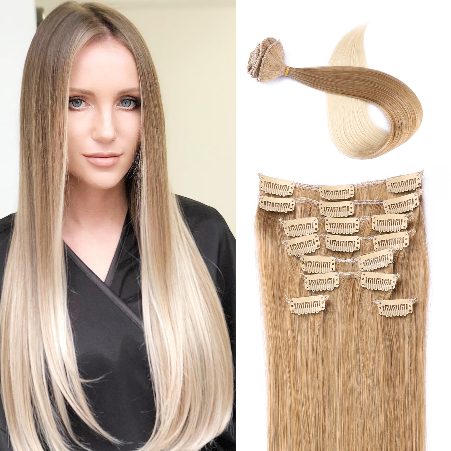 Human Hair Hair Extensions Clips In