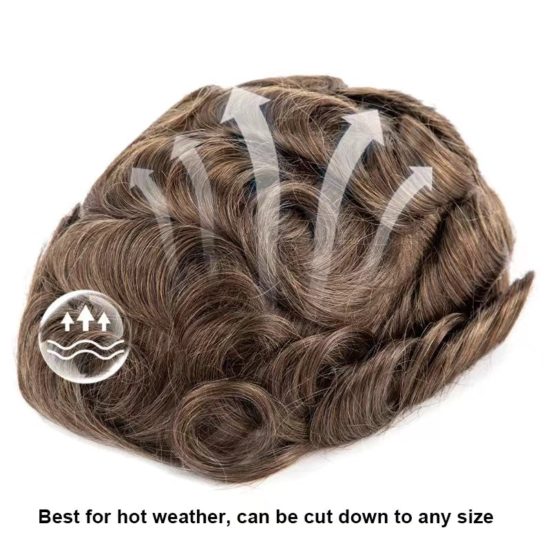 Human Hair Toupee Full Lace Men Toupee