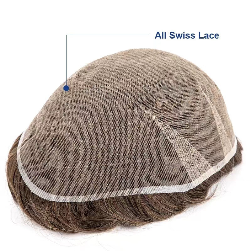 Human Hair Toupee Full Lace Men Toupee