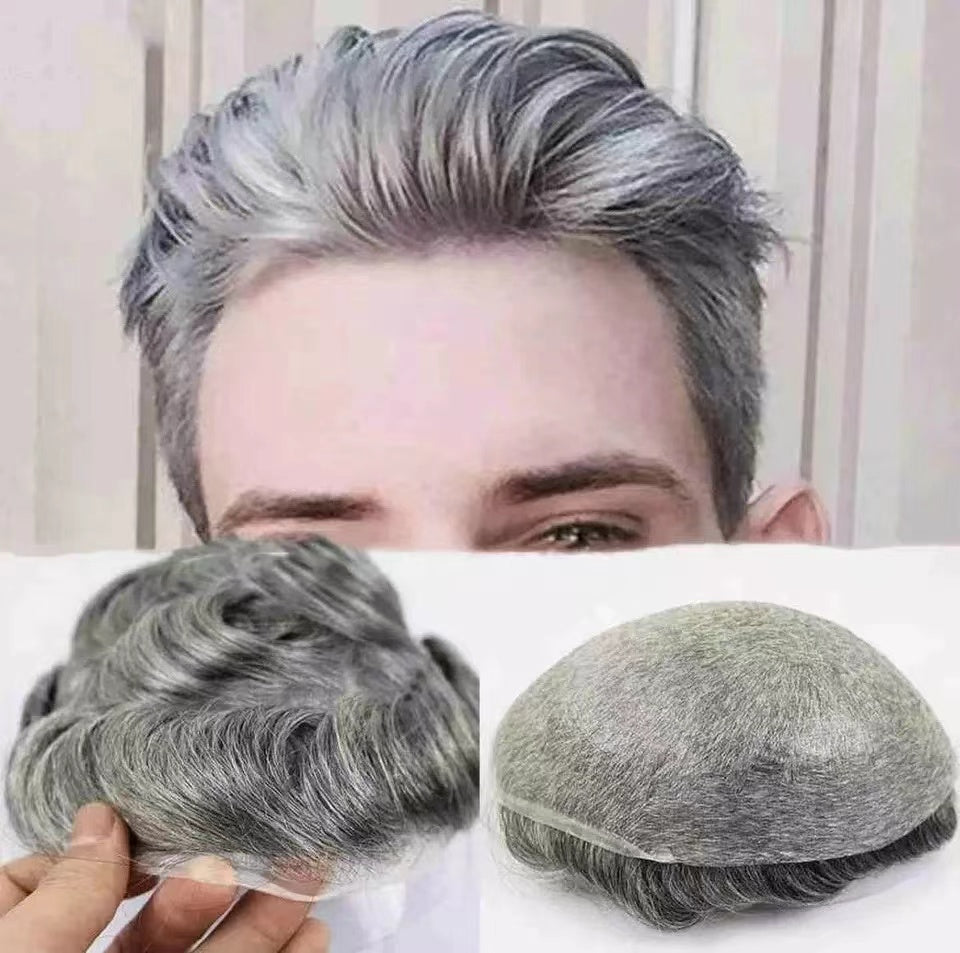 Custom Human Hair NG Skin Base Men Toupee