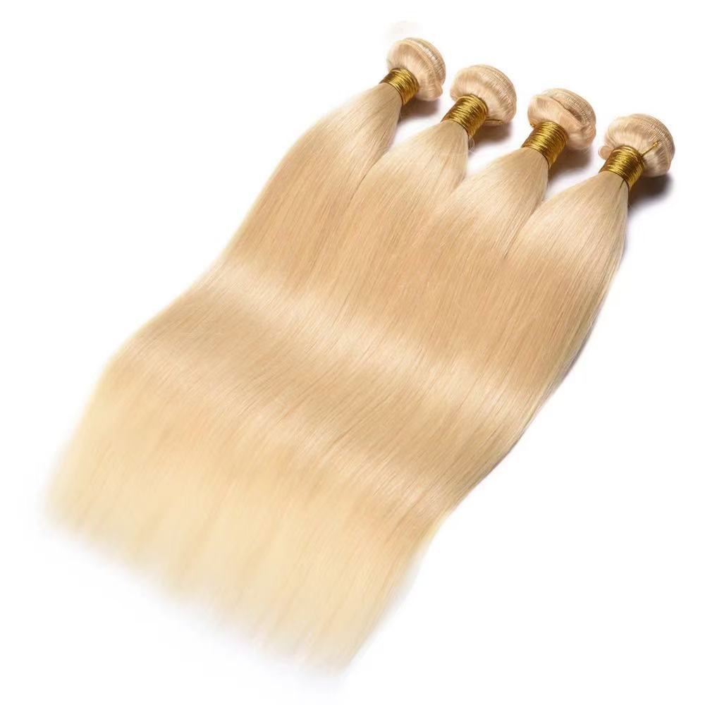 613 Blonde Human Hair Bundle Round Top Hair Bundle Weft