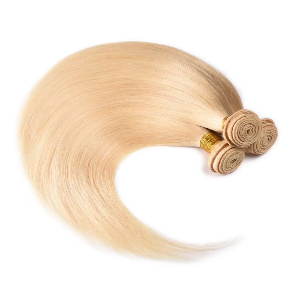 613 Blonde Human Hair Bundle Round Top Hair Bundle Weft