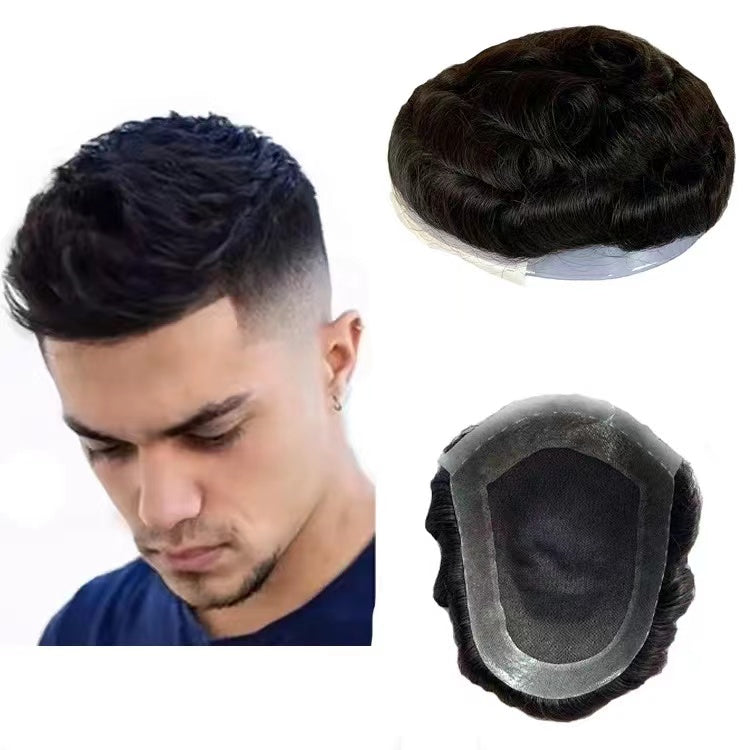 Human Hair Men Toupee Mono Lace With PU Type Toupee