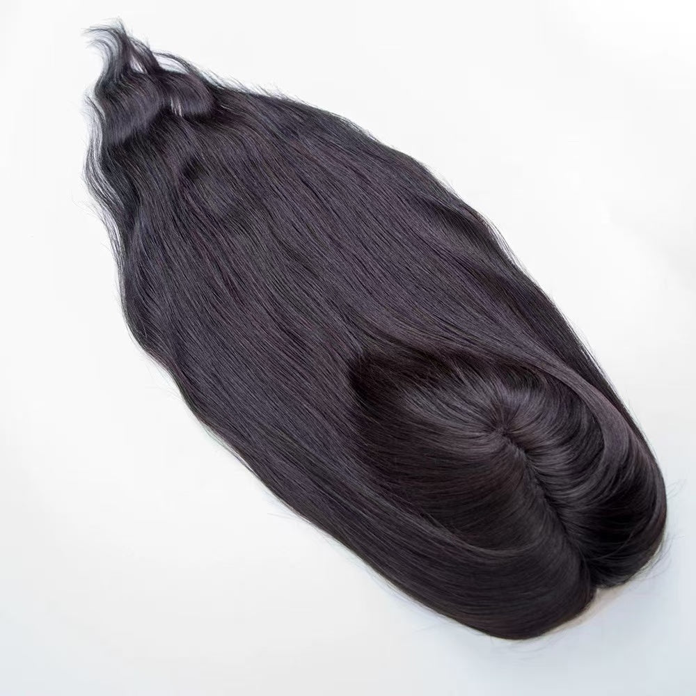 Custom 12 A 13 A Human Hair Women Topper Thin 0.02MM PU Skin Base Toupee