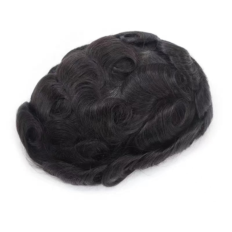 Custom Human Hair Men Toupee PU with Lace Type Toupee