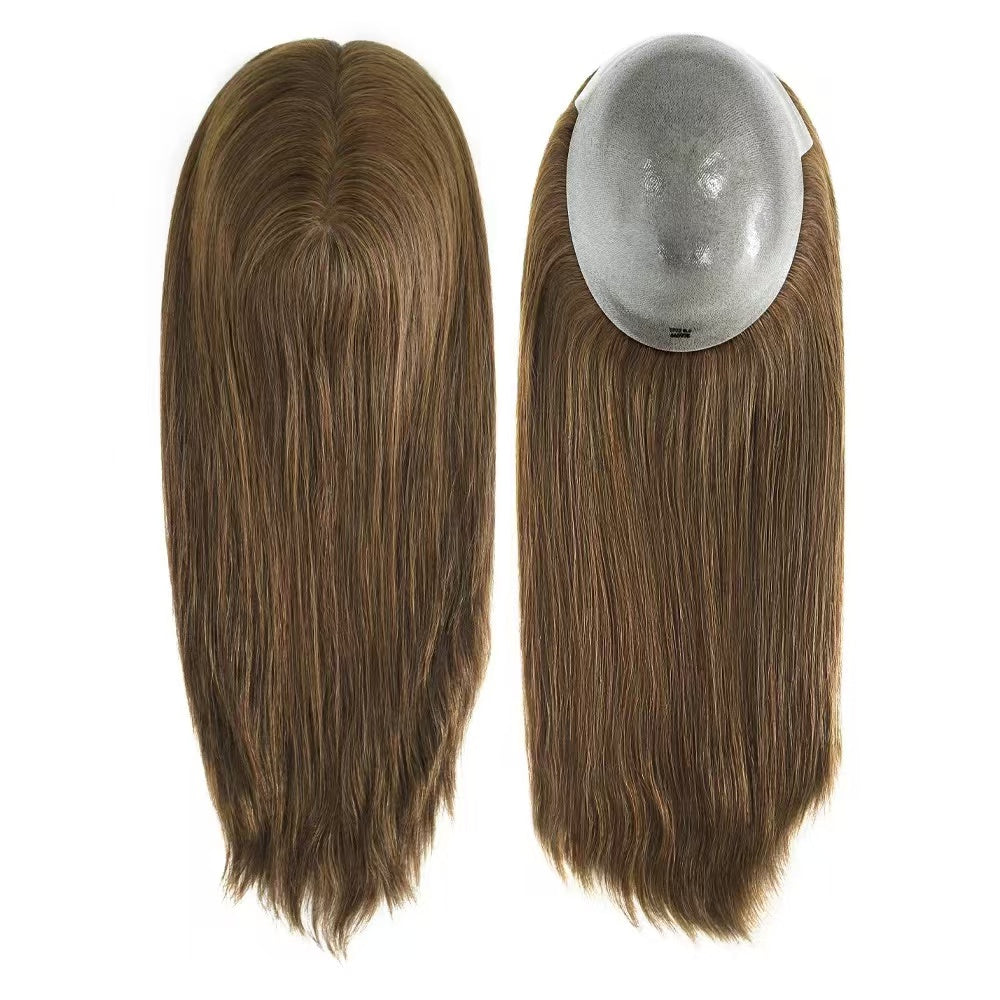 Custom 12 A 13 A Human Hair Women Topper Thin 0.02MM PU Skin Base Toupee