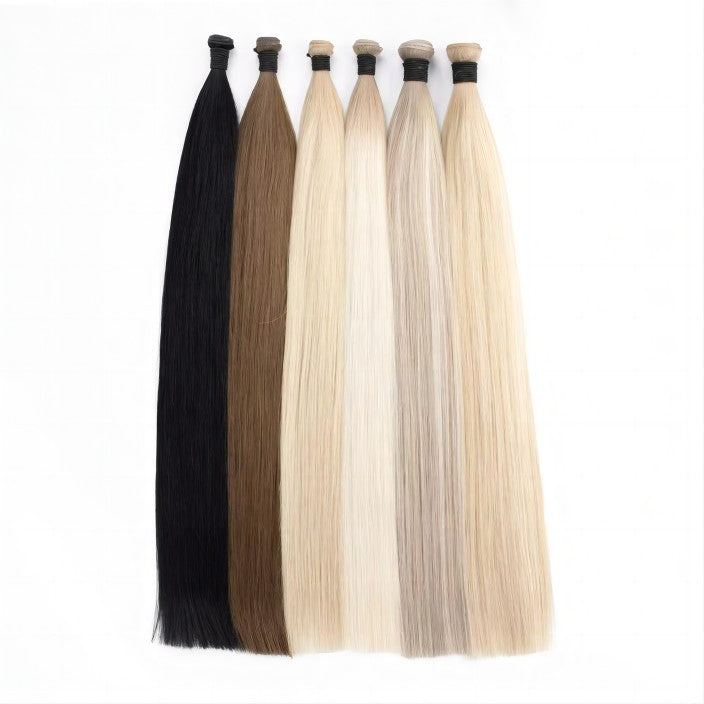 Blonde Human Hair Weft Bundle Weave ,Remy Hair Double Drawing Bundle