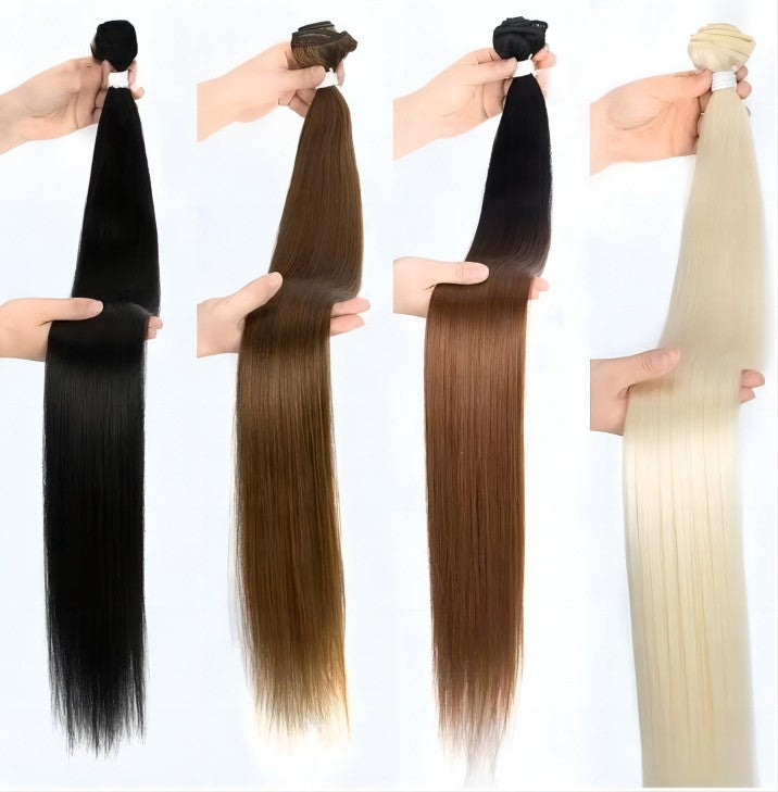 Blonde Human Hair Weft Bundle Weave ,Remy Hair Double Drawing Bundle