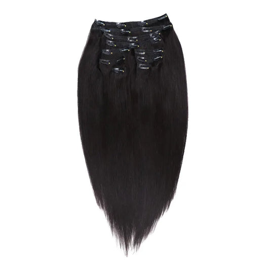 Double Drawn Human Hair Hair Extensions Clip In