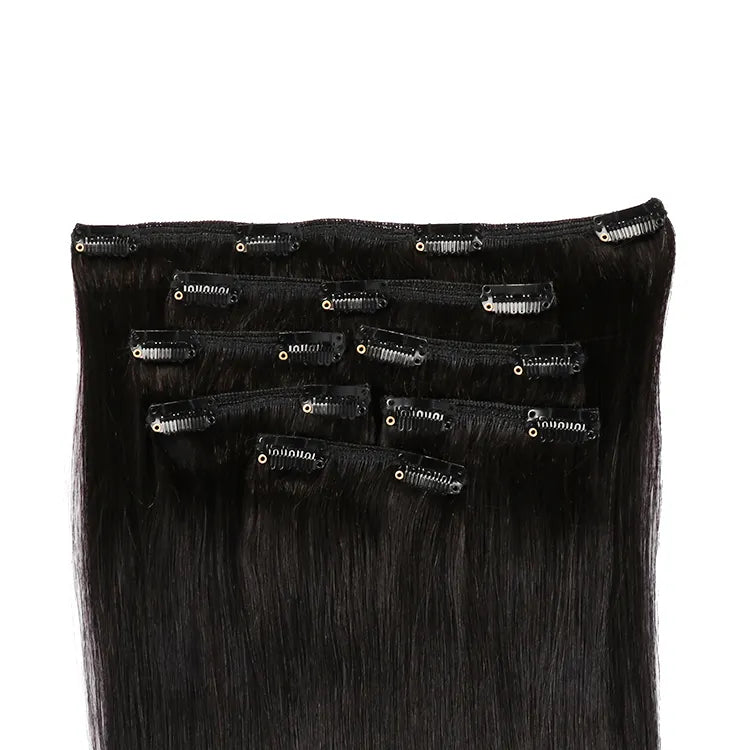 Double Drawn Human Hair Hair Extensions Clip In