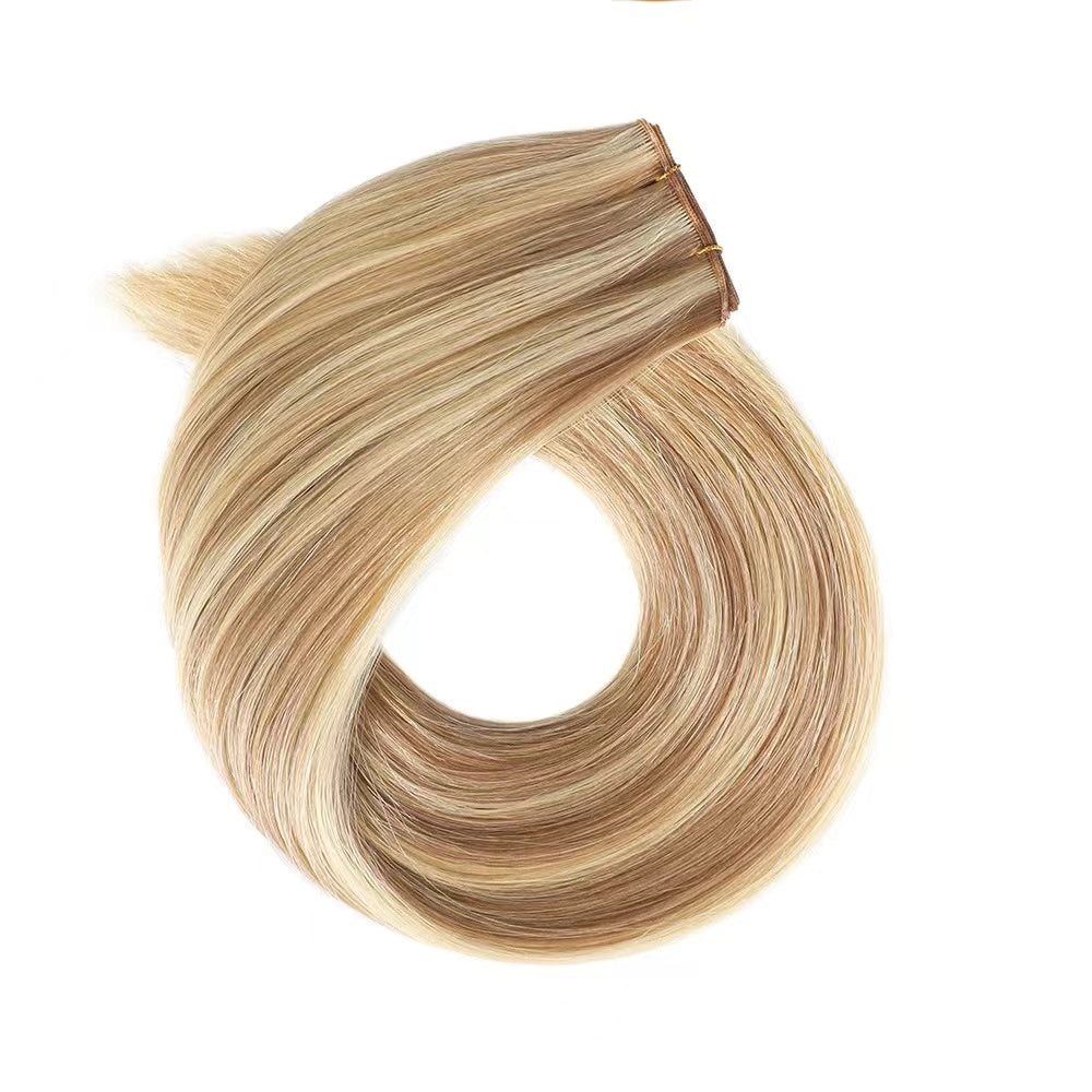 100% Hand Made Human Hair Weft Extension ,Remy Hair Hair Weft