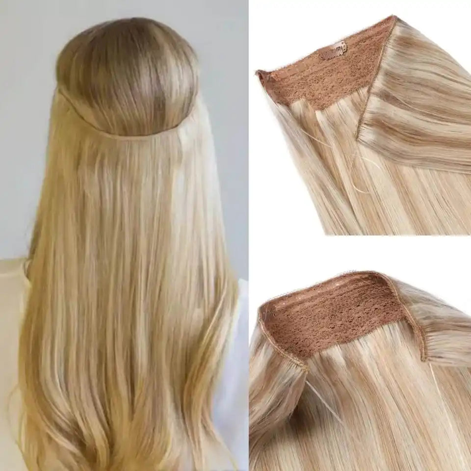 Halo Human Hair Weft Extension ,Remy Virgin Hair 10-32 Inch