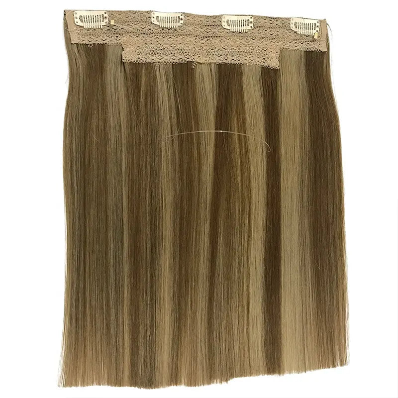 Halo Human Hair Weft Extension ,Remy Virgin Hair 10-32 Inch