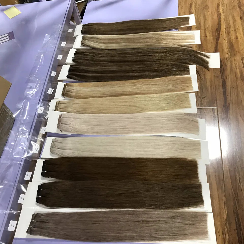 Machine Made 100% Human Hair Weft 10 A 12 A Remy Hair Weave