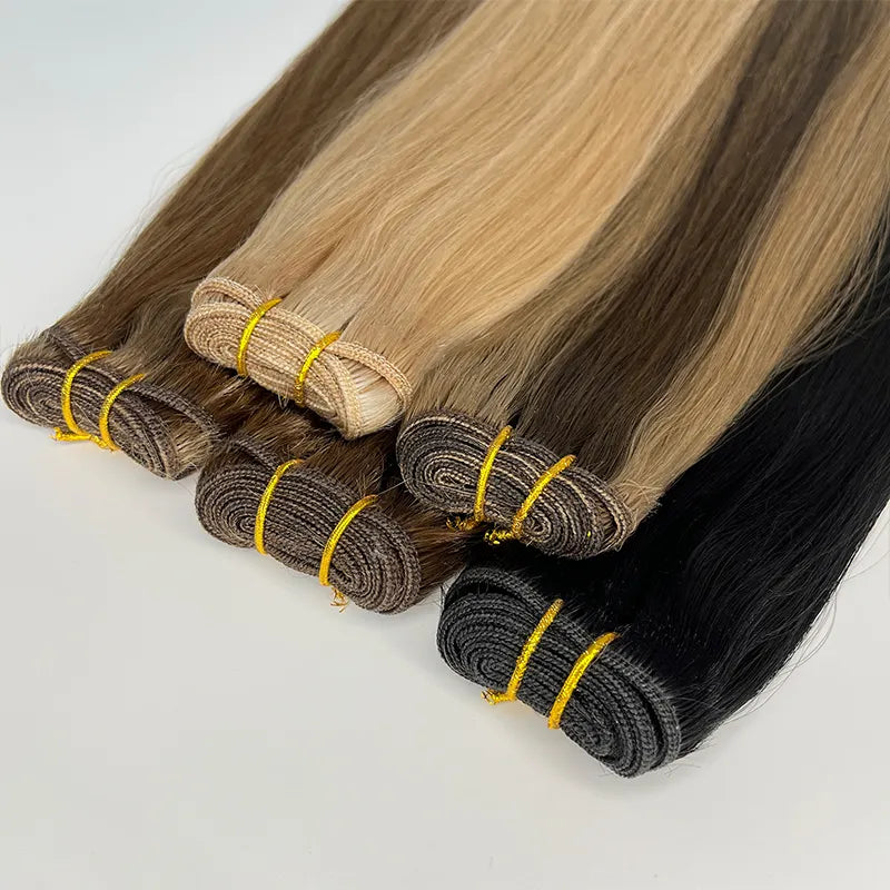 Machine Made 100% Human Hair Weft 10 A 12 A Remy Hair Weave