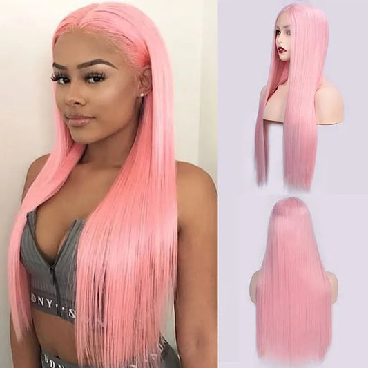 Custom Wholesale Pink Human Hair Lace Wig