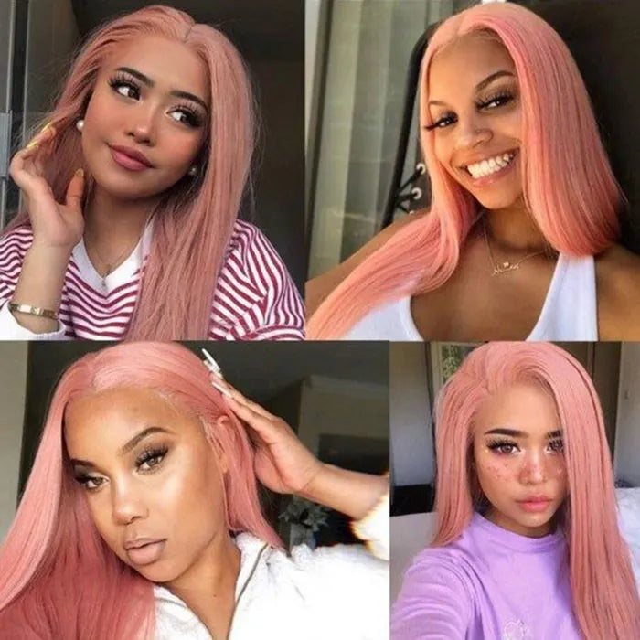 Custom Wholesale Pink Human Hair Lace Wig