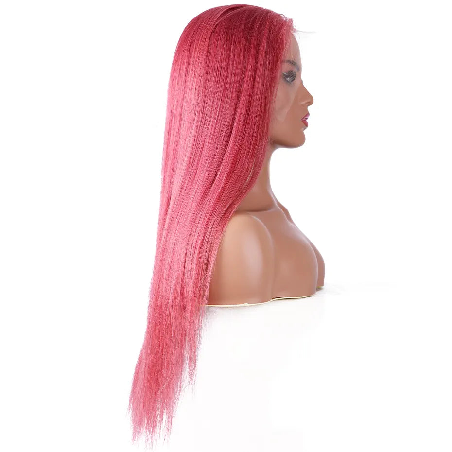 Custom Wholesale Pink Human Hair Lace Wig