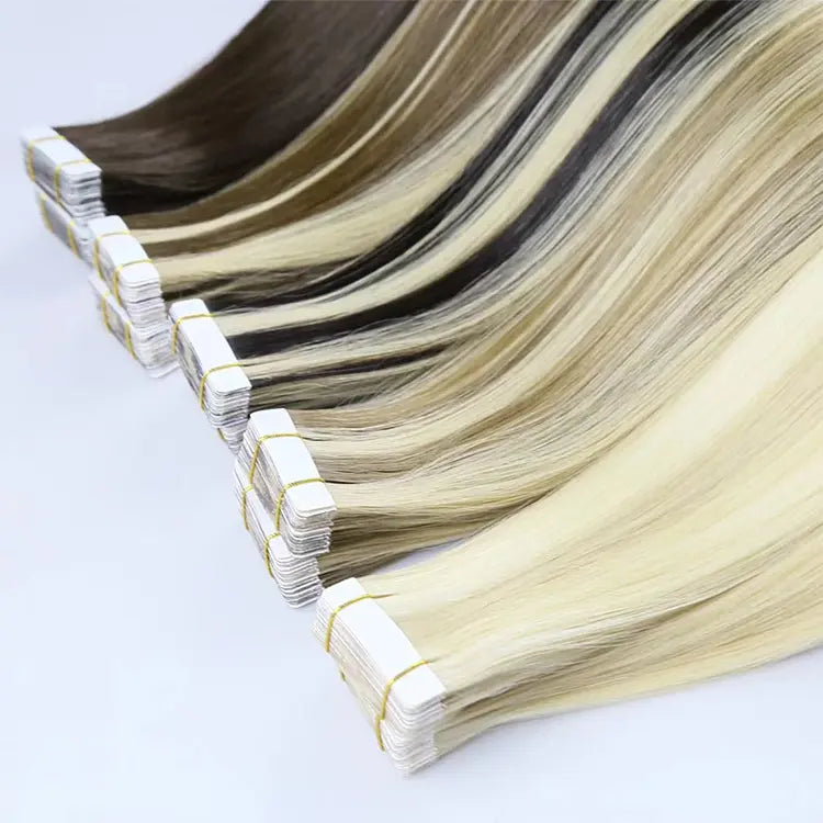 Tape In 100% Remy Virgin Human Hair Invisible Extension 1 CM Tape 0.4 CM Tape