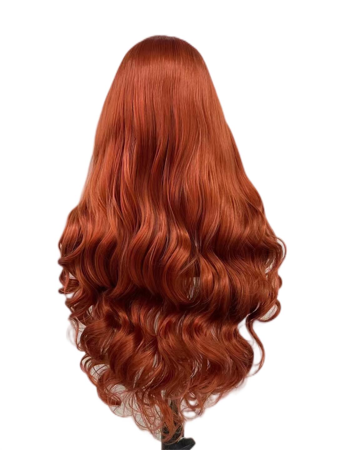 Custom Wholesale Synthetic Hair Lace Wig ,Red Brown Hair Lace Women Wig