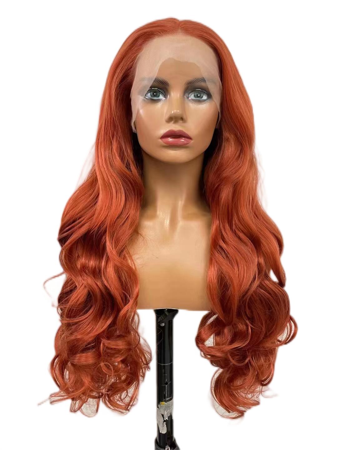 Custom Wholesale Synthetic Hair Lace Wig ,Red Brown Hair Lace Women Wig