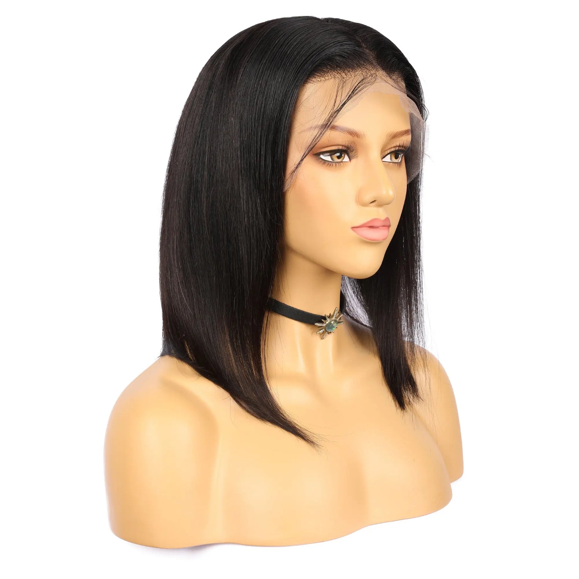 Black Human hair Bob style  Lace Front Women Wig wigworld