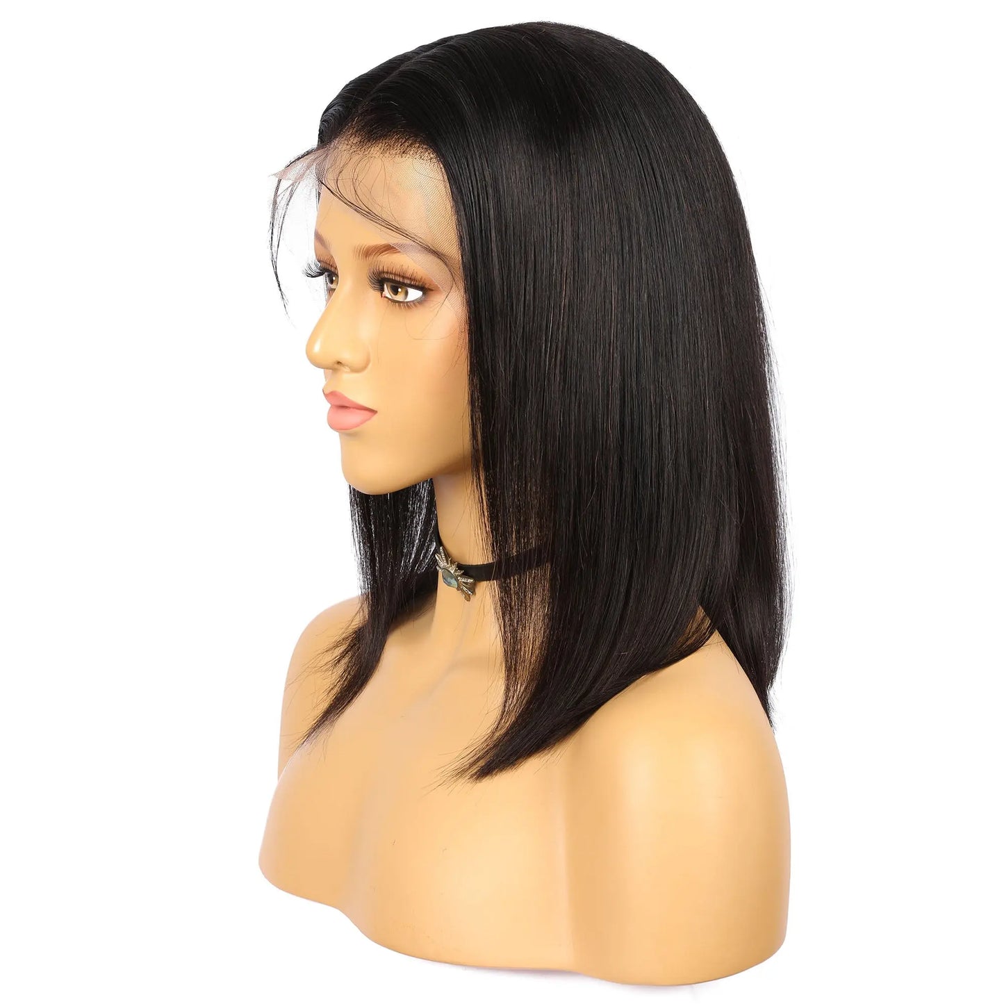 Black Human hair Bob style  Lace Front Women Wig wigworld