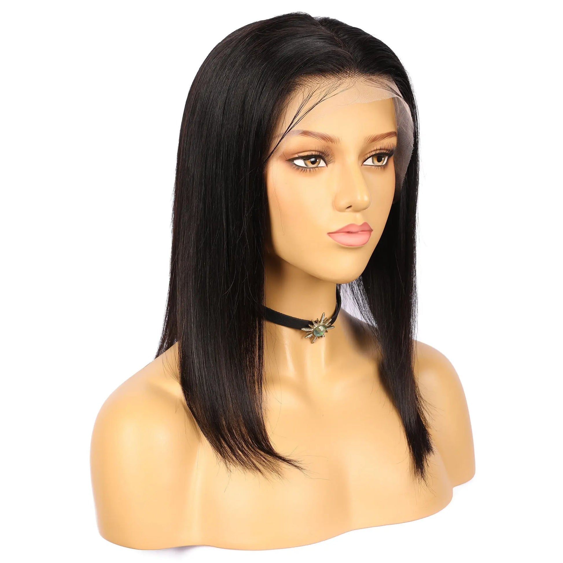 Cusom Wholesale Black Mixed Human Hair Lace Front Women Bob Wig wigworld