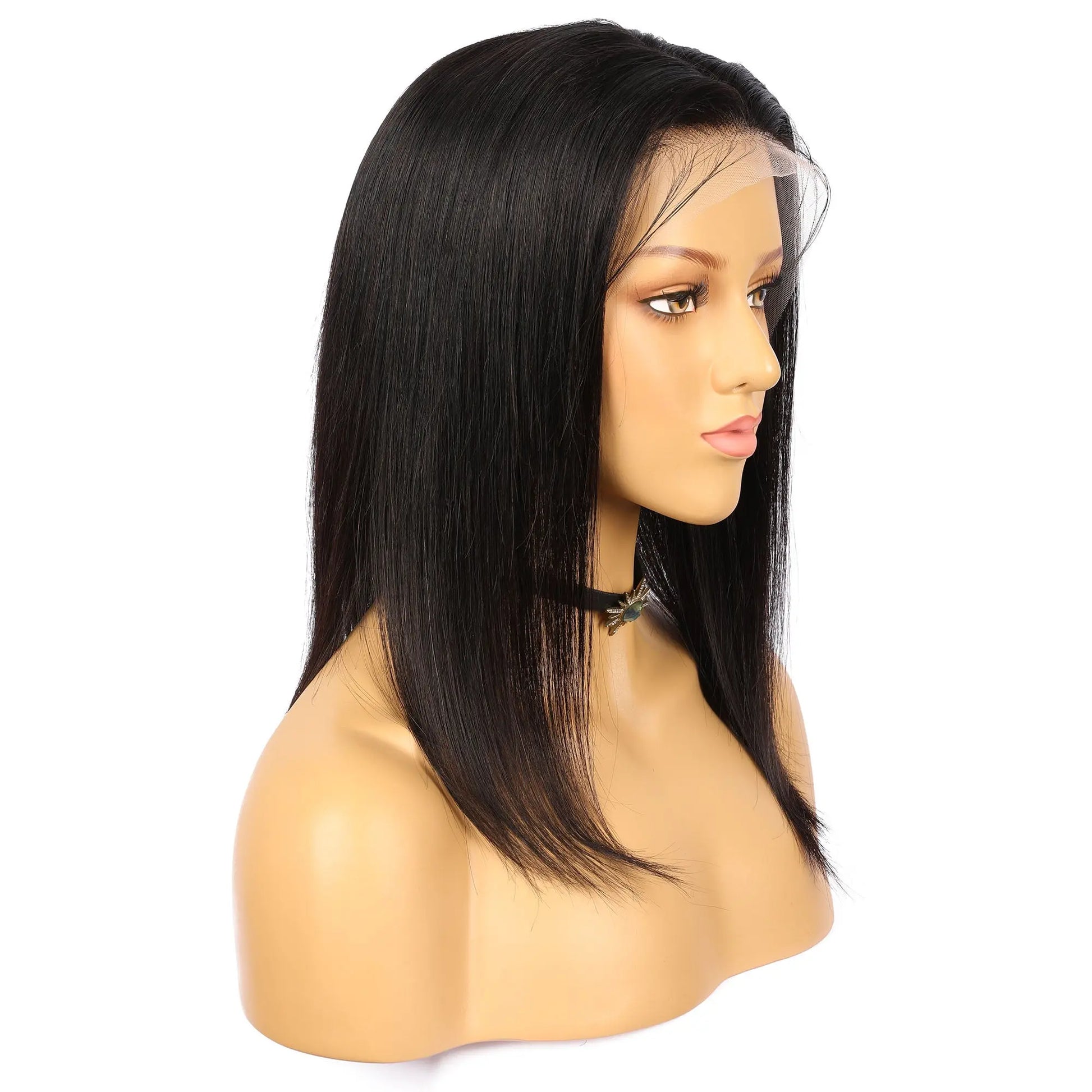 Cusom Wholesale Black Mixed Human Hair Lace Front Women Bob Wig wigworld