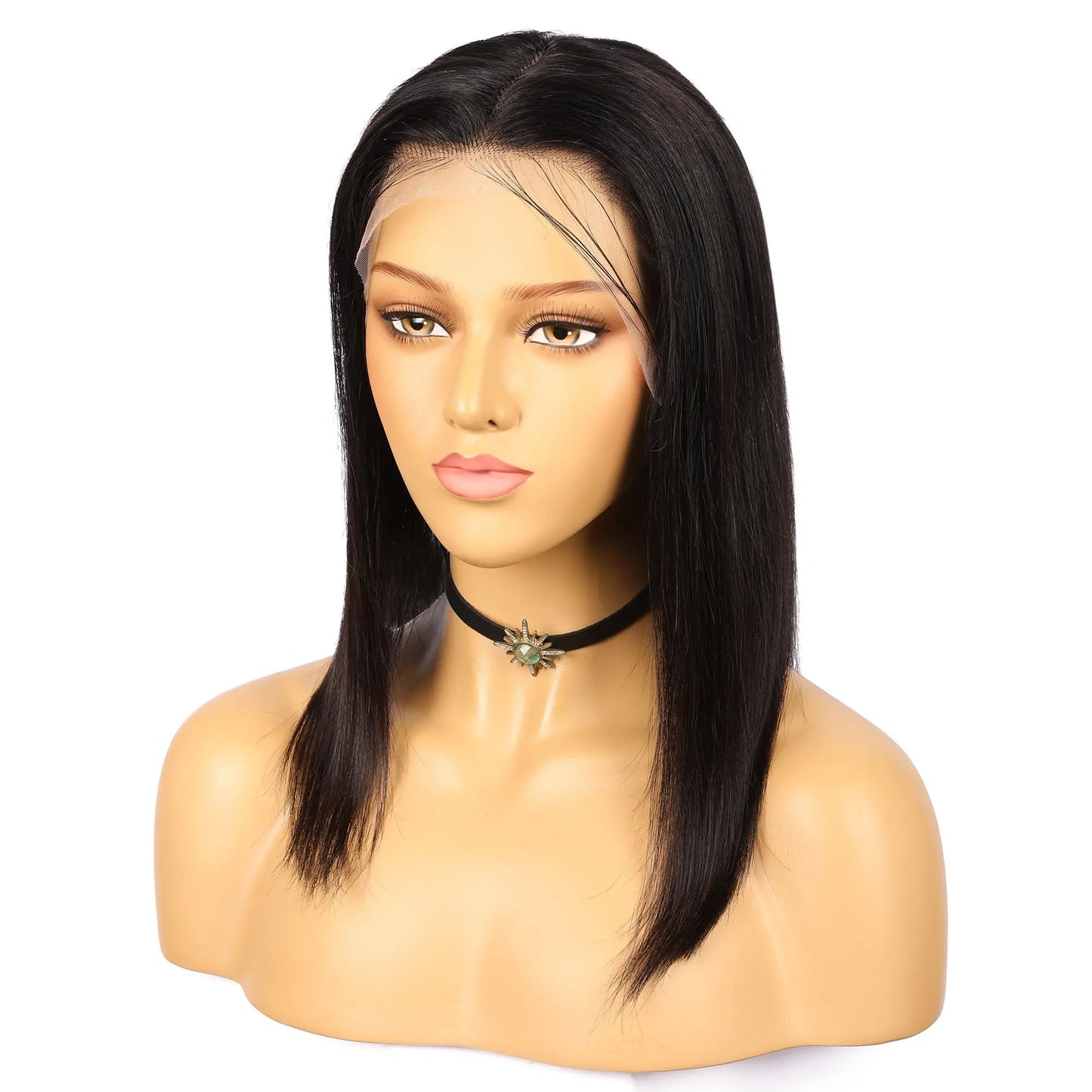 Cusom Wholesale Black Mixed Human Hair Lace Front Women Bob Wig wigworld