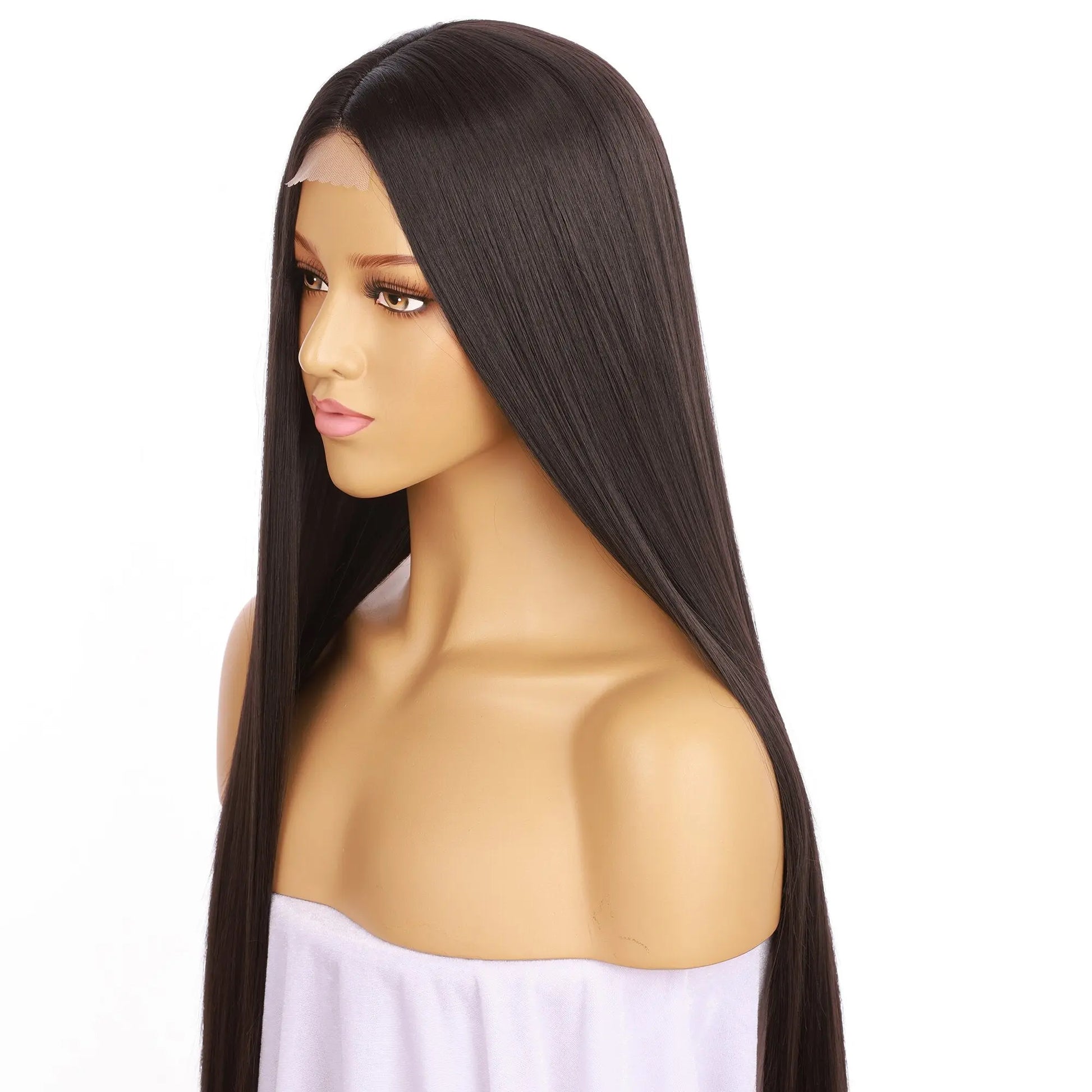 Cusstom Wholesale Dark Brown Synthetic Hair U Part Lace Wig wigworld