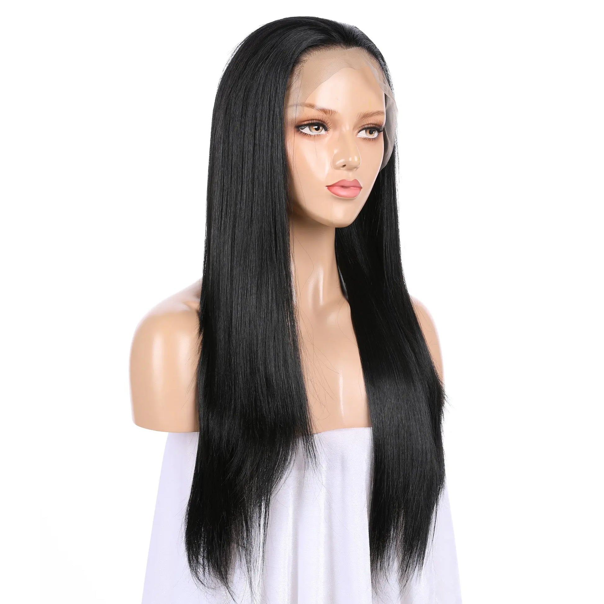 Custom Wholesale Black Synthetic Hair Lace Front Wig Heat Resistant Hair Lace Wig wigworld