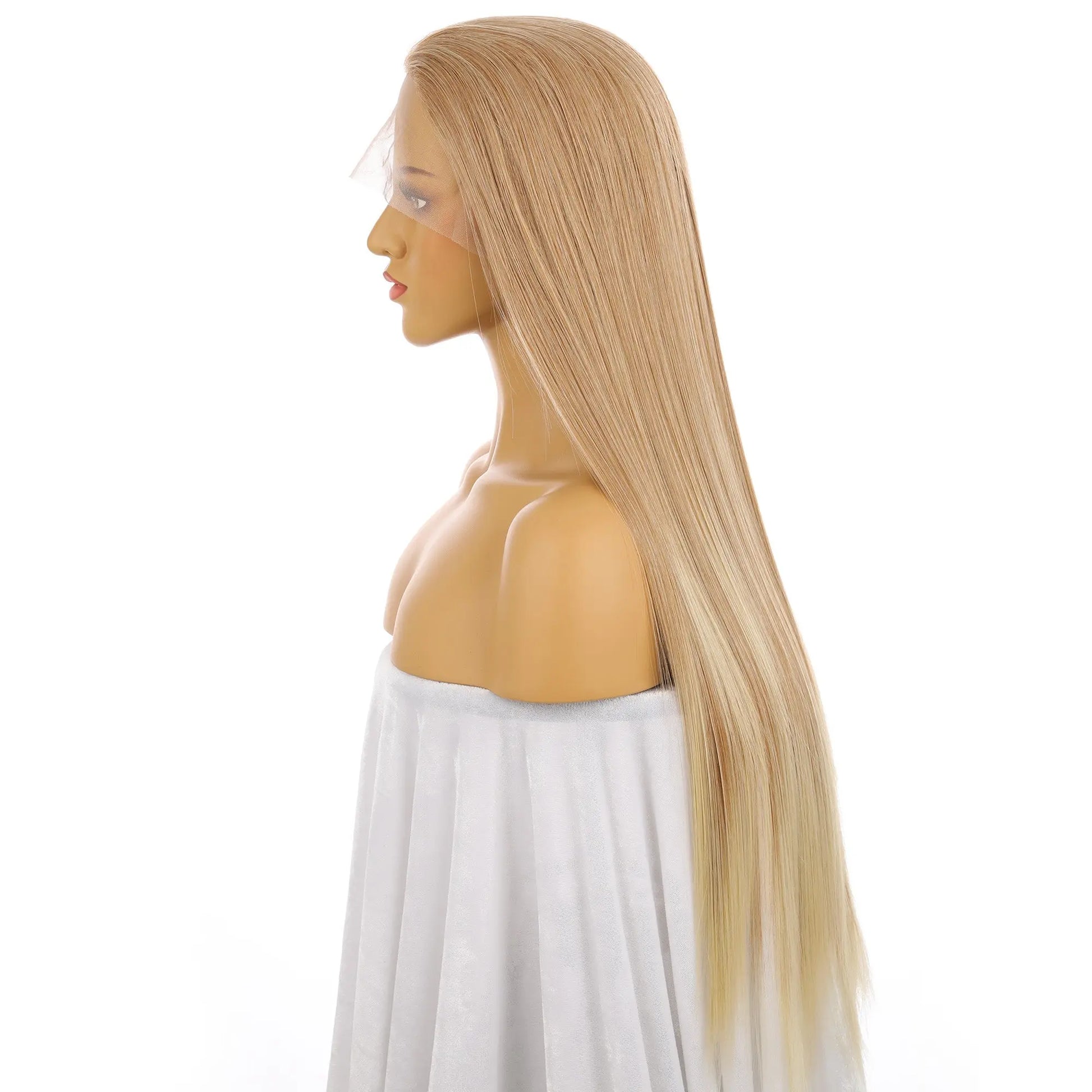 Custom Wholesale Human Blend Hair Lace Wig Mixed Brown Blonde Hair Wig wigworld