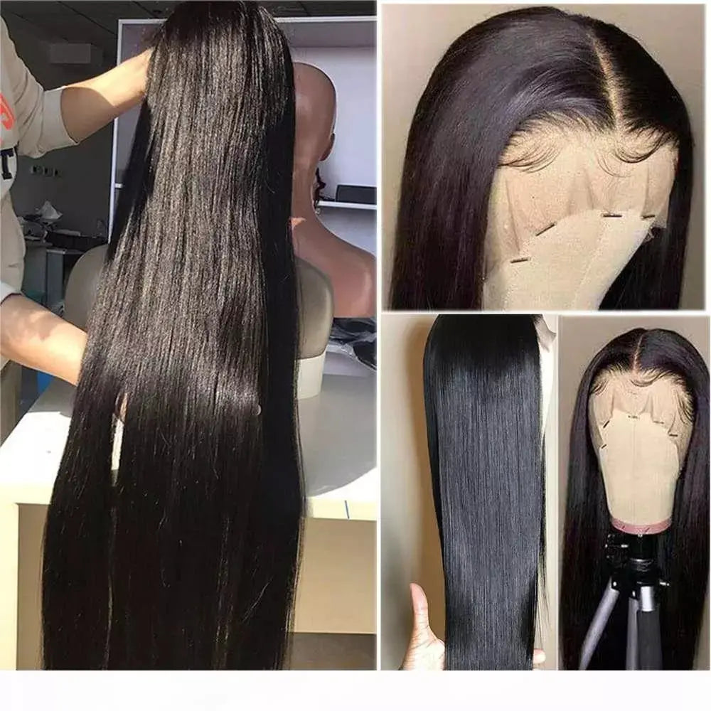 Custom Wholesale Long Straight 100% Human Hair Lace Women Wig wigworld