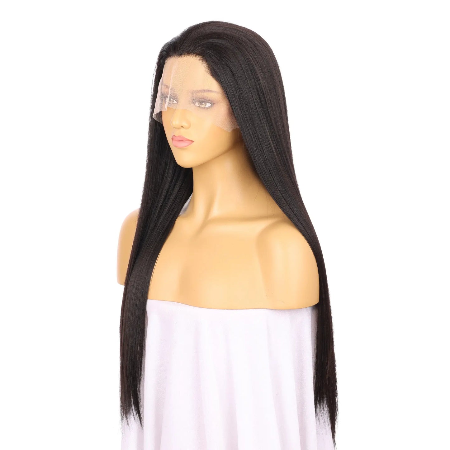 Custom Wholesale Natural Black Synthetic Hair Lace Front Wig wigworld