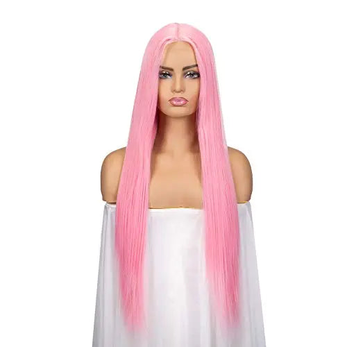 Custom Wholesale Pink Synthetic Hair Lace Front Wig wigworld