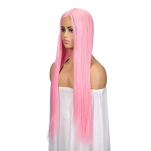 Custom Wholesale Pink Synthetic Hair Lace Front Wig wigworld