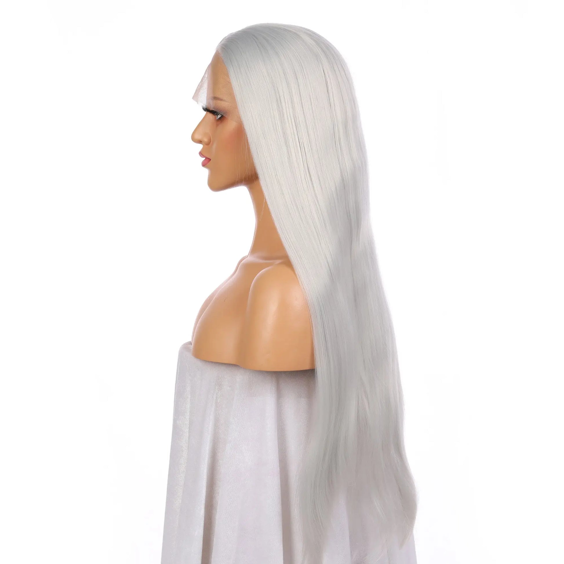 Custom Wholesale Silver White Synthetic Hair Lace Wig wigworld