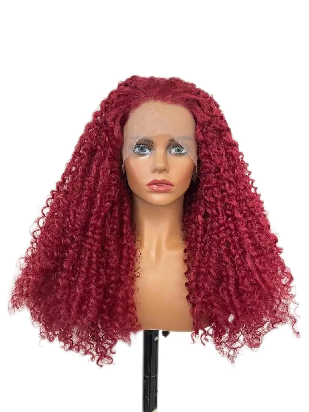 Custom Wholesale Synthetic Hair Lace Wig ,Hot Red Curly Hair Lace Women Wig wigworld