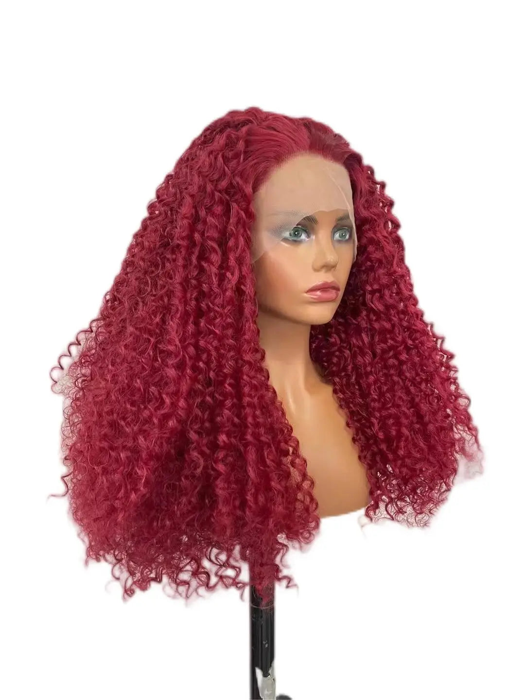 Custom Wholesale Synthetic Hair Lace Wig ,Hot Red Curly Hair Lace Women Wig wigworld