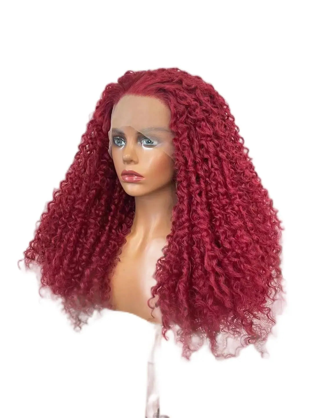 Custom Wholesale Synthetic Hair Lace Wig ,Hot Red Curly Hair Lace Women Wig wigworld