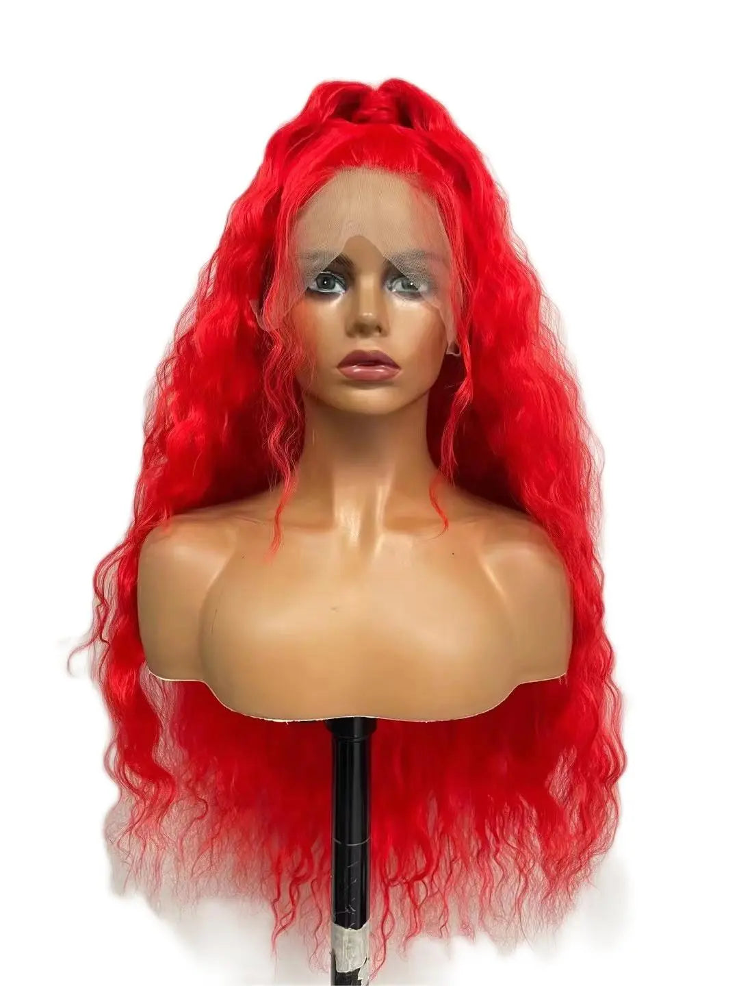 Custom Wholesale Synthetic Hair Lace Wig ,Long Hair Length Hot Red Hair Lace Women Wig wigworld