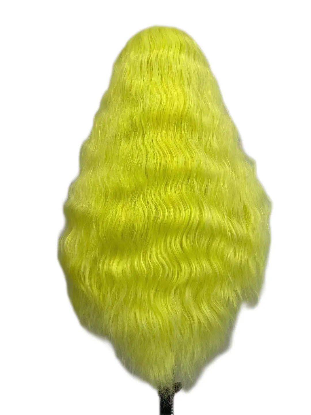 Custom Wholesale Synthetic Hair Lace Wig ,Long Length Yellow Green Wave Hair Lace Women Wig wigworld