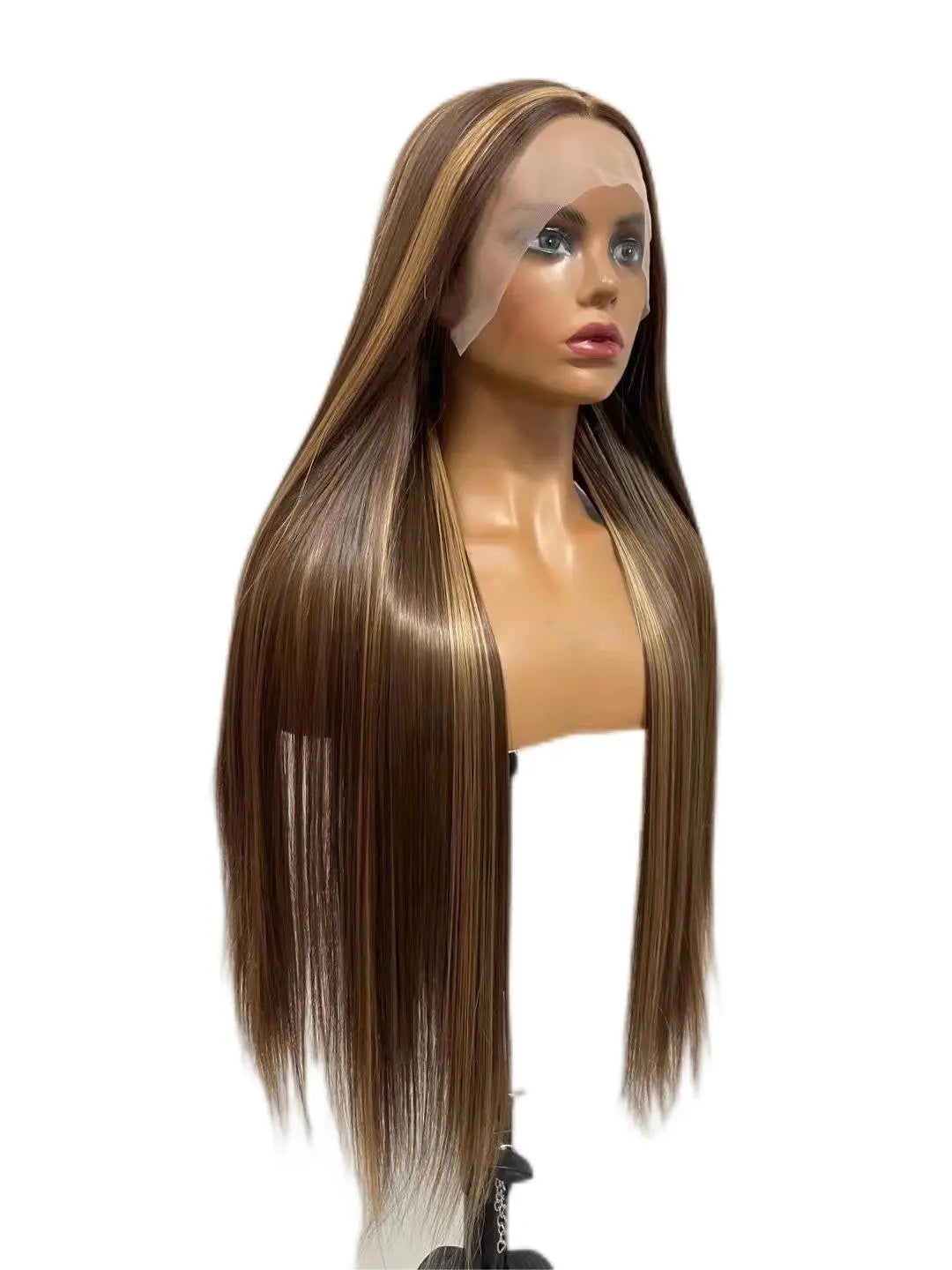 Custom Wholesale Synthetic Hair Lace Wig ,Mixed Brown Blonde Hair Lace Women Wig wigworld