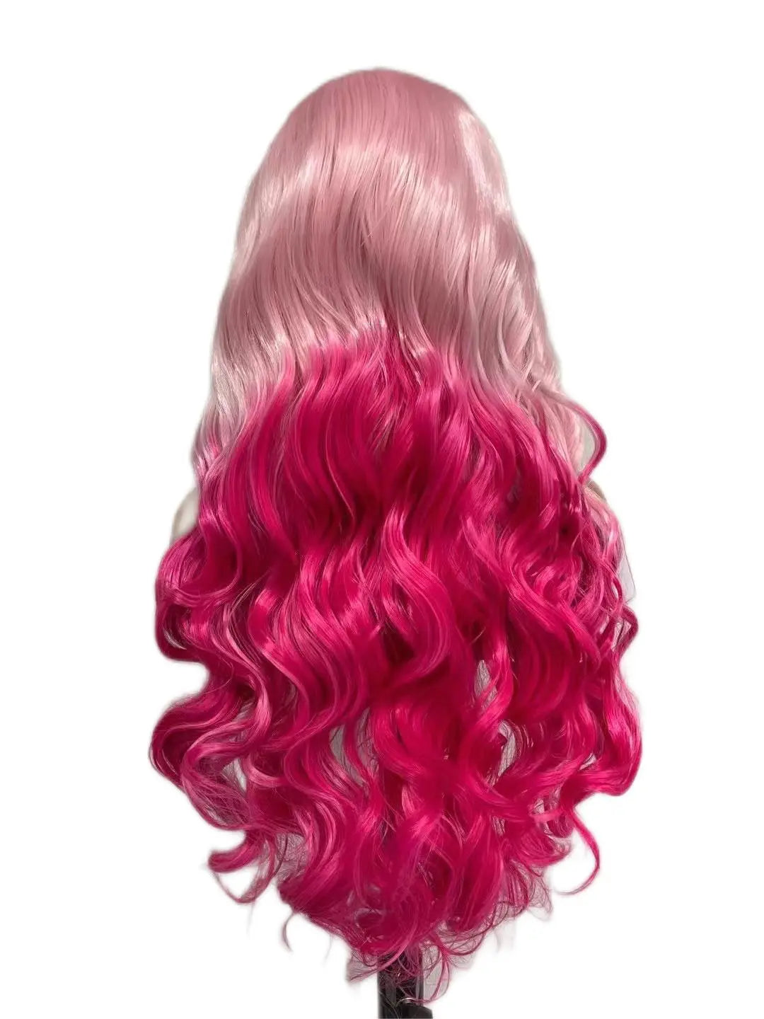 Custom Wholesale Synthetic Hair Lace Wig ,Mixed Pink Hair Lace Women Wig wigworld