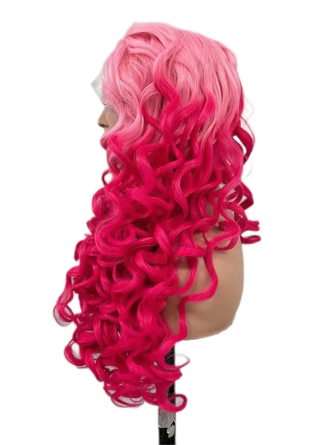 Custom Wholesale Synthetic Hair Lace Wig ,Mixed Pink Hair Lace Women Wig wigworld