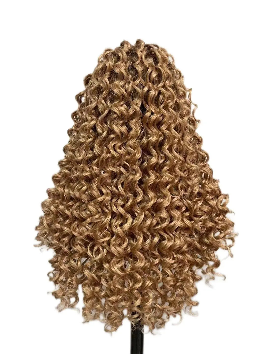 Custom Wholesale Synthetic Hair Lace Wig ,Ombre Blonde Deep Wave Hair Lace Women Wig wigworld