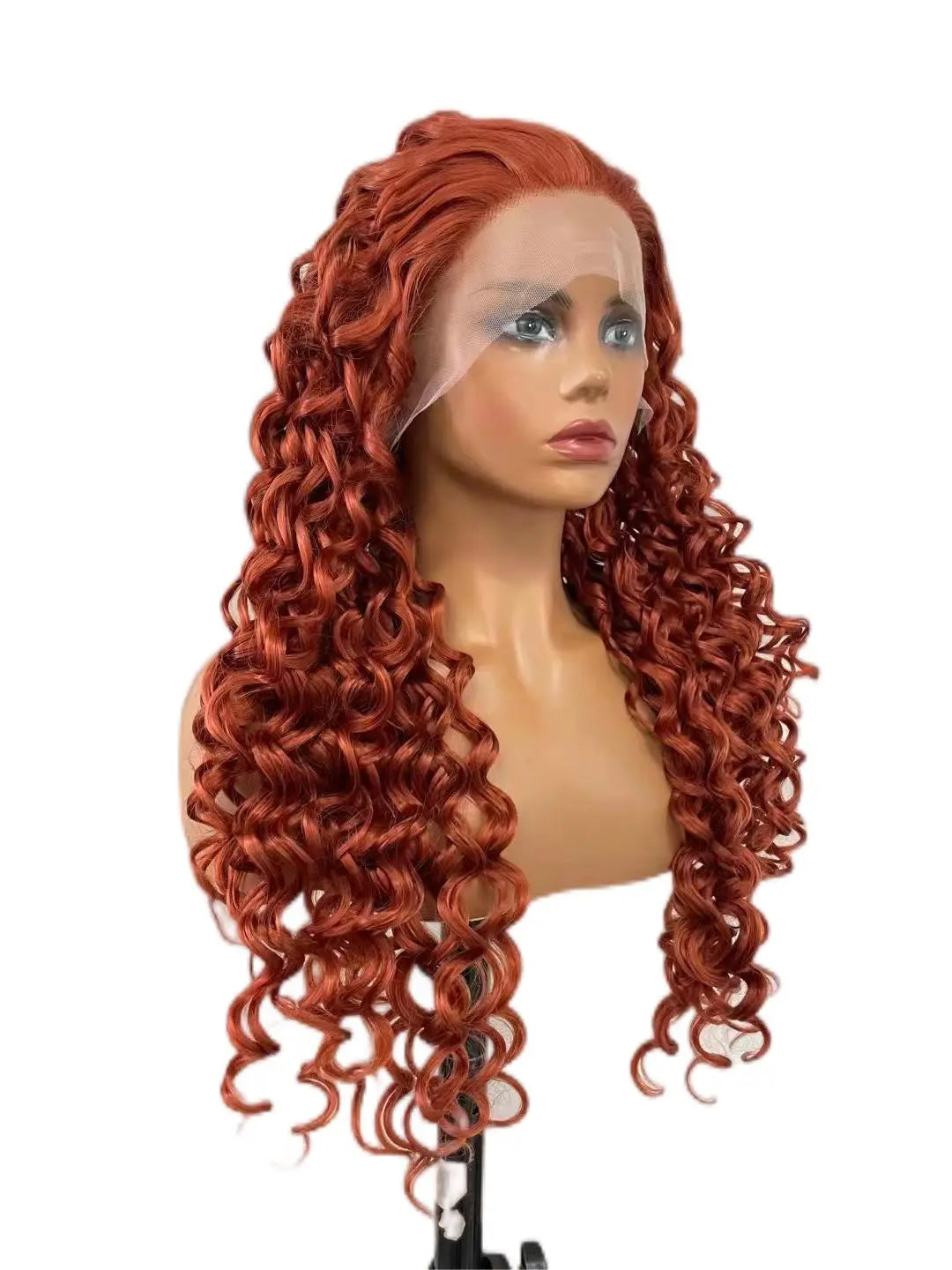 Custom Wholesale Synthetic Hair Lace Wig ,Red Brown Hair Lace Women Wig wigworld