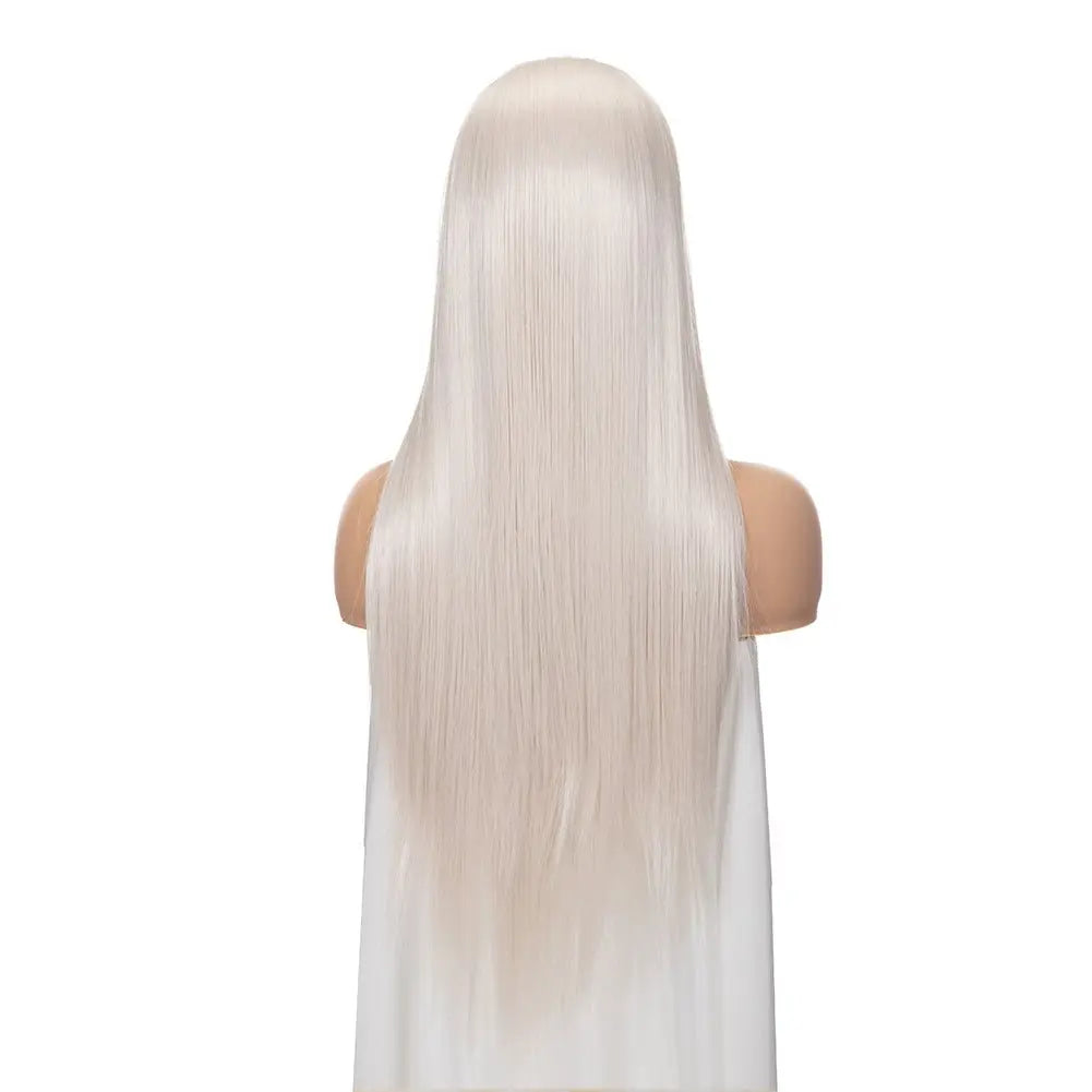 Custom Wholesale White Human Blend Hair Lace Front Women Wig wigworld